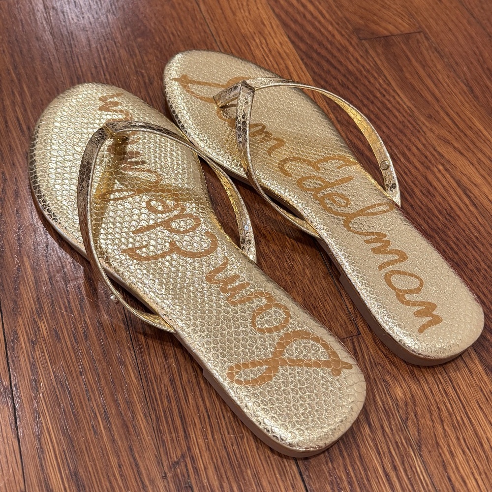 Sam Edelman Gold Oliver Sandals Size 9 - Picture 4 of 4